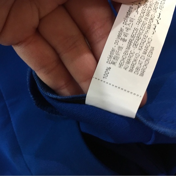 ZARA Womens M Straight Leg Pants TROUSERS Royal Blue Hi Rise Classic New 2515 - Picture 3 of 7